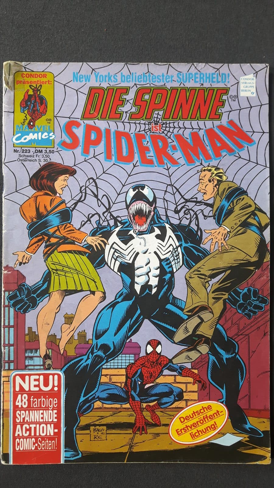 A worn German Spider-Man comic from 1992, the first one Dennis owned